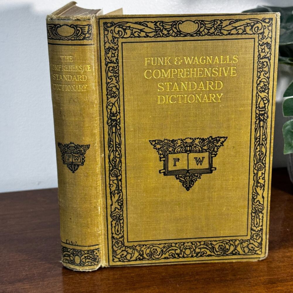 1927 Funk & Wagnalls Comprehensive Standard Dictionary Vintage Antique Book